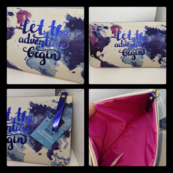 5/$25 "let the adventure begin" pencil makeup toiletries bag. New w tags tie dye - Picture 2 of 5